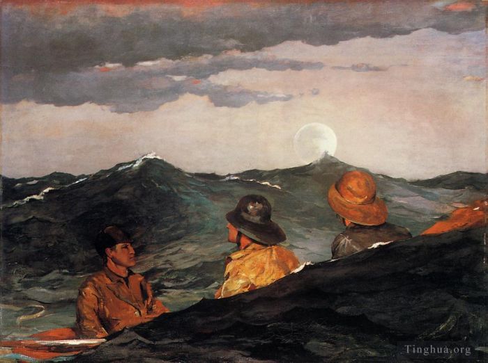 温斯洛·霍默 的各类绘画作品 -  《亲吻月亮》