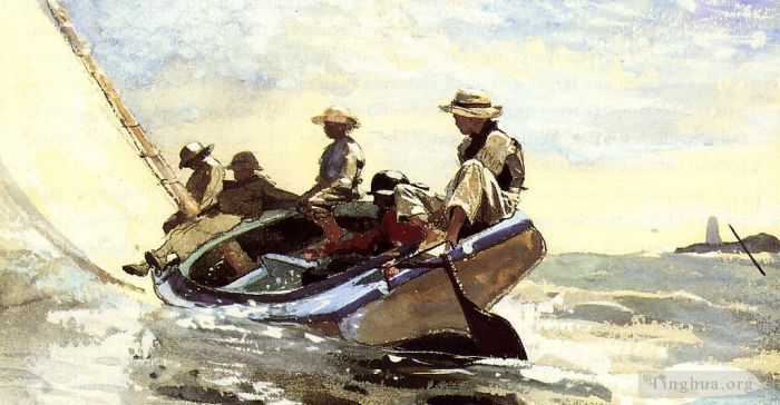 温斯洛·霍默 的各类绘画作品 -  《驾驶独桅艇》