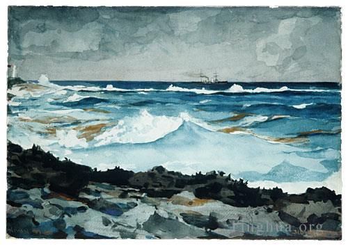 温斯洛·霍默 的各类绘画作品 -  《拿骚海岸和冲浪》