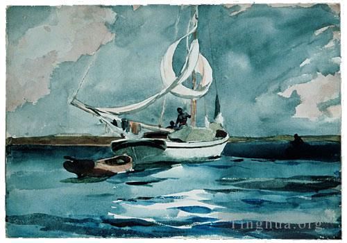 温斯洛·霍默 的各类绘画作品 -  《单桅帆船拿骚》