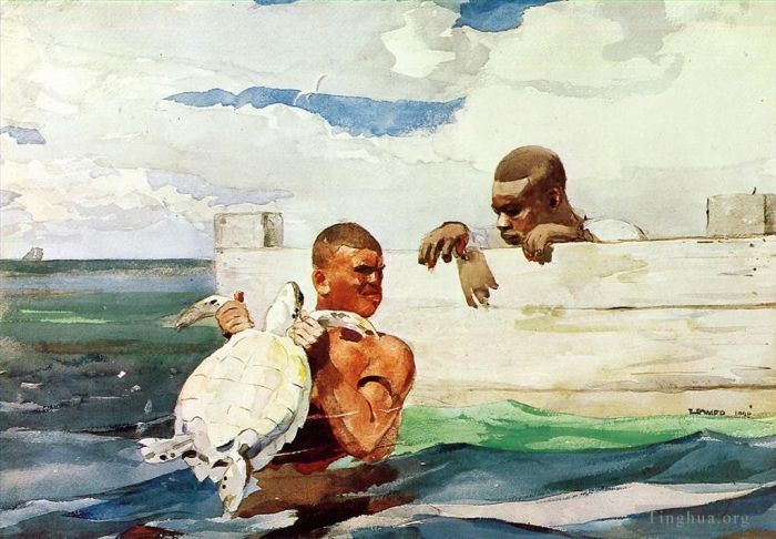 温斯洛·霍默 的各类绘画作品 -  《海龟池》