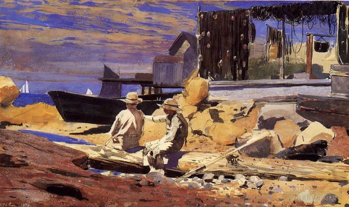 温斯洛·霍默 的各类绘画作品 -  《等待船只》
