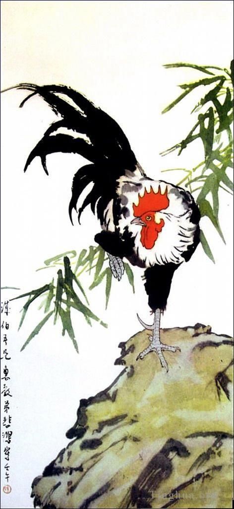徐悲鸿 的书法国画作品 -  《一只公鸡》
