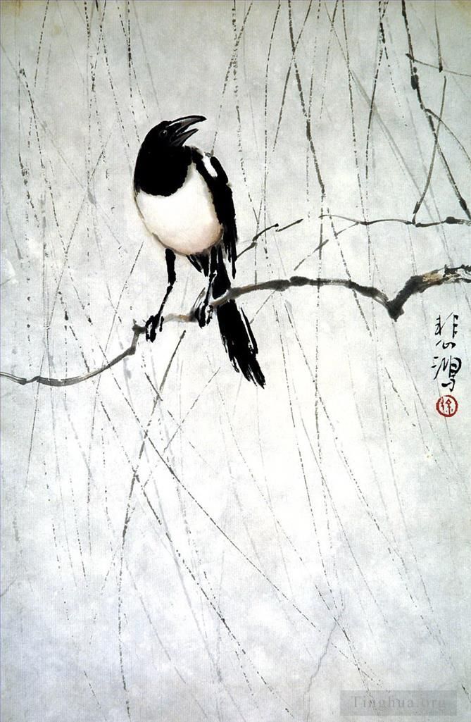 徐悲鸿 的书法国画作品 -  《鸟》