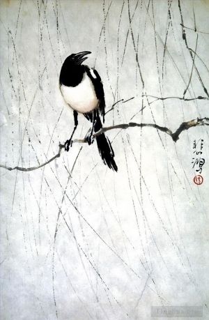 艺术家徐悲鸿作品《鸟》