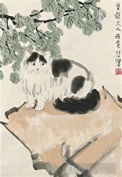 徐悲鸿 的书法国画作品 -  《猫》