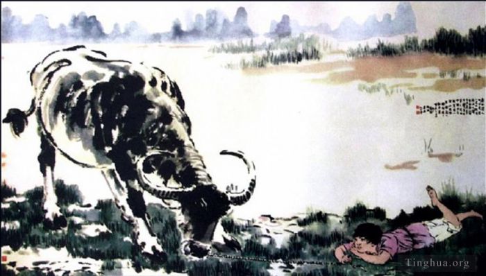徐悲鸿 的书法国画作品 -  《Corydon,和牛》