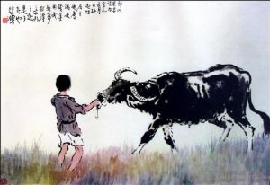 艺术家徐悲鸿作品《草地上的科里登》