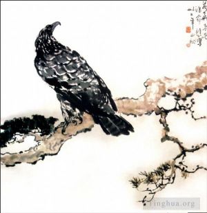 艺术家徐悲鸿作品《树枝上的鹰》