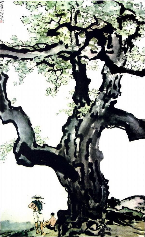 徐悲鸿 的书法国画作品 -  《树下的农民》