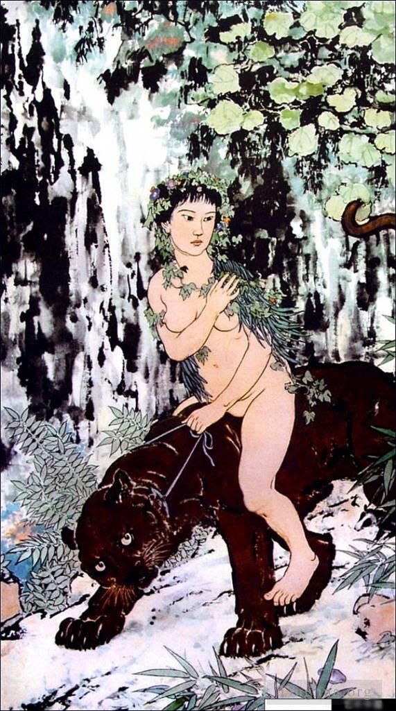 徐悲鸿 的书法国画作品 -  《裸体的狮子》