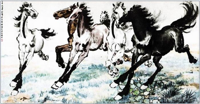 徐悲鸿 的书法国画作品 -  《奔跑的马1》