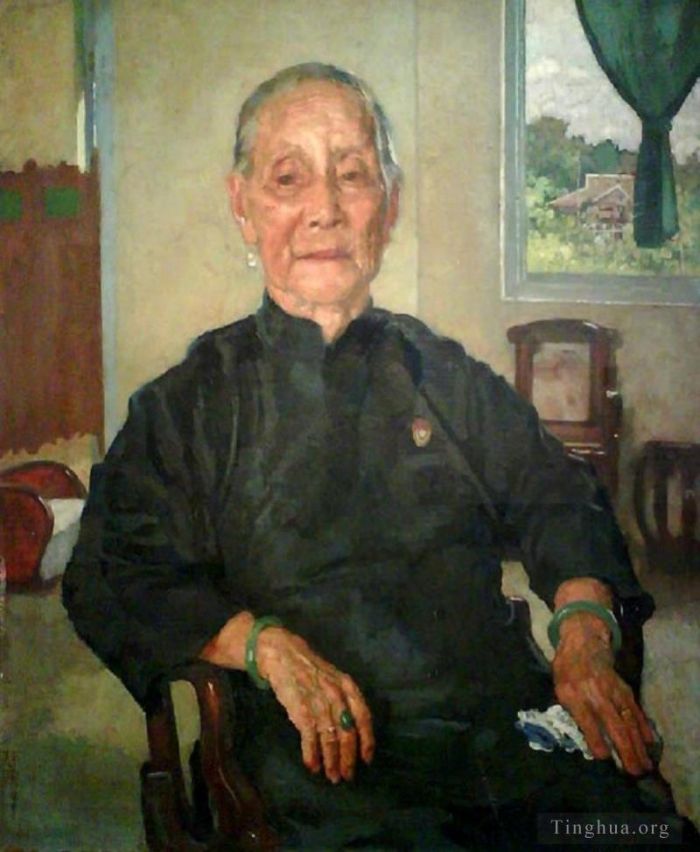 徐悲鸿 的油画作品 -  《程夫人肖像,1941》