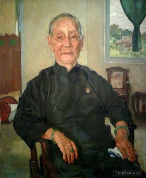艺术家徐悲鸿作品《程夫人肖像,1941》