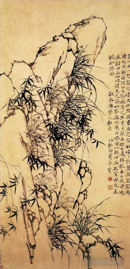 郑燮（郑板桥） 的书法国画作品 -  《中国竹8》